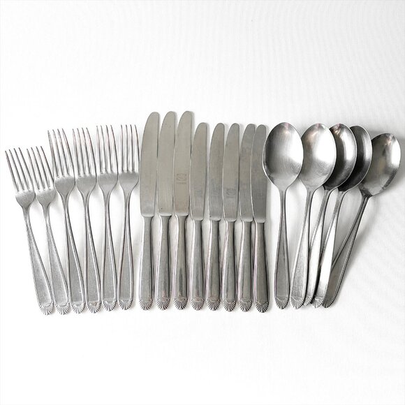 Vintage Valco Rostfrei Stainless Steel Forks Knives Spoons Flatware 19pc Rare - Picture 1 of 16